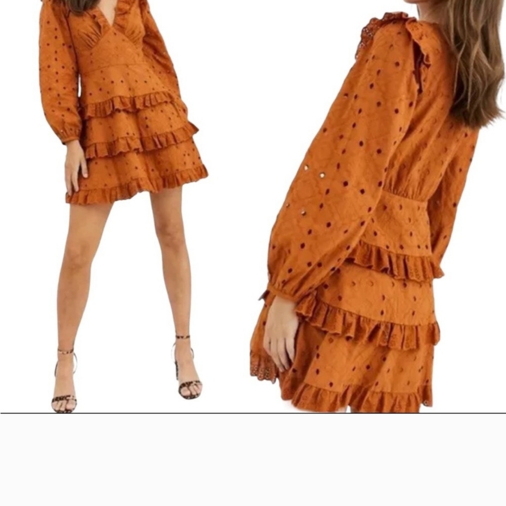 ASOS Elegant Orange Ruffle Dress